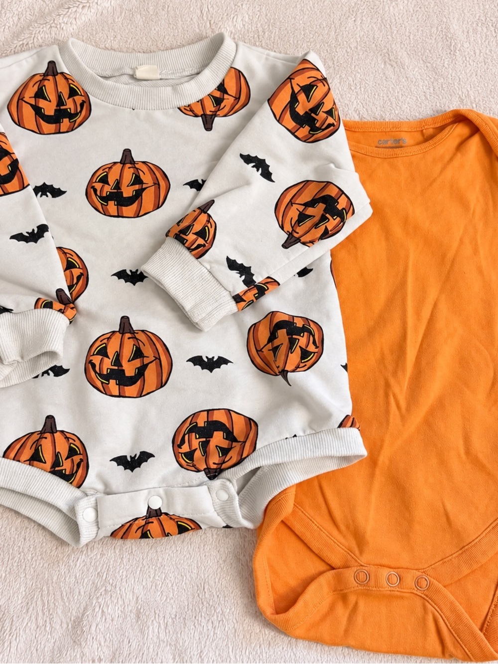 Halloween Baby Bundle 6-12M | Pumpkin Bubble Romper + NEXT Orange Bodysuit